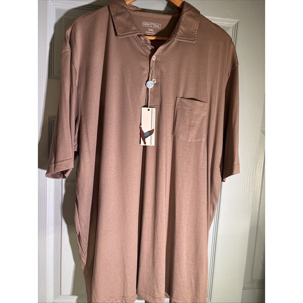 Genteal Men's  100% Pima Cotton NWT Polo Sz 2X. Golf. Alder Color.